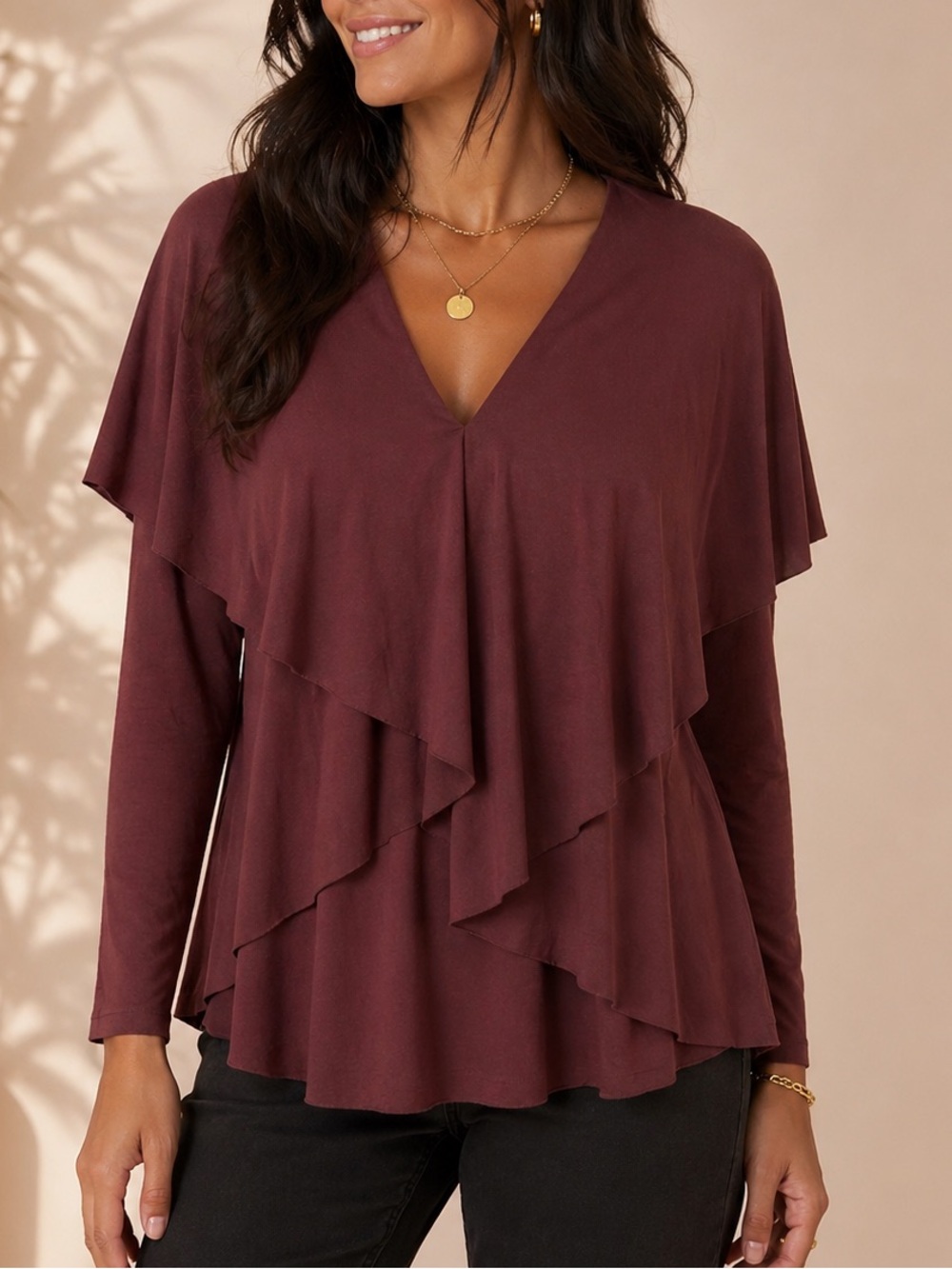 COS Tiered/Ruffle/Caped Top